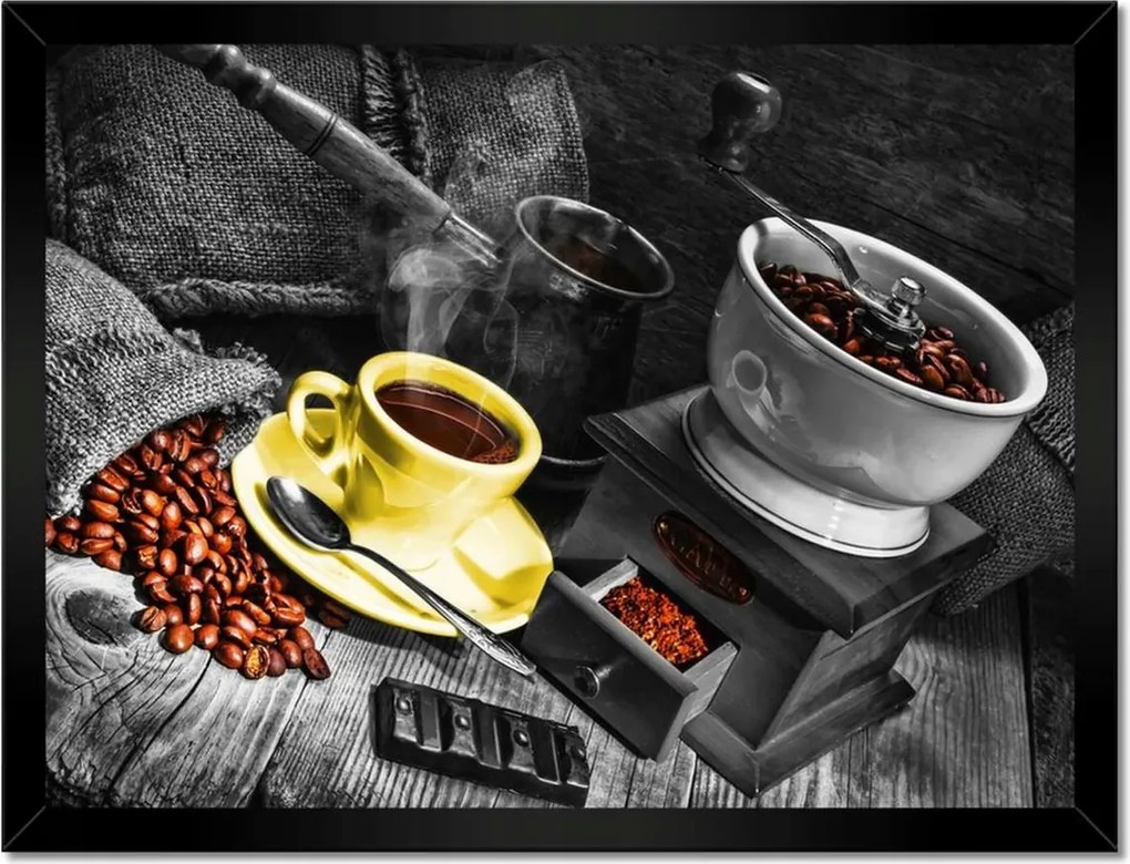 Poszterek keretben 40x30 Sárga kávéscsésze