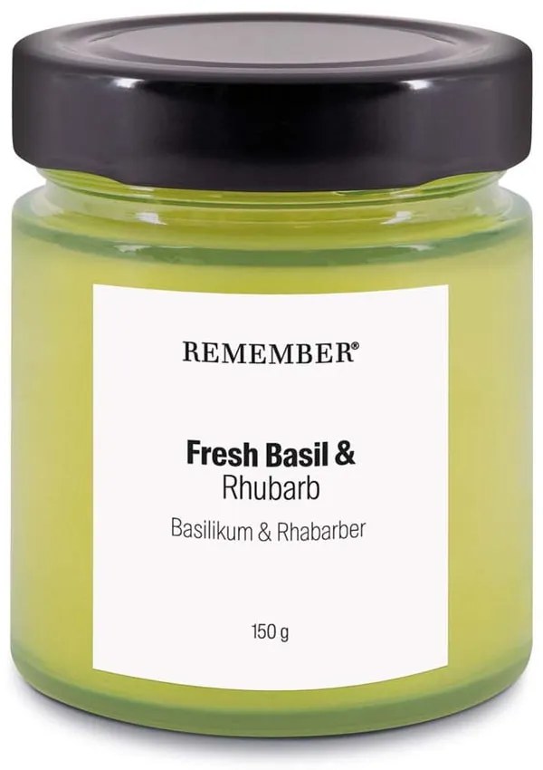 Illatos szójaviasz gyertya égési idő 35 ó Fresh Basil &amp; Rhubarb – Remember