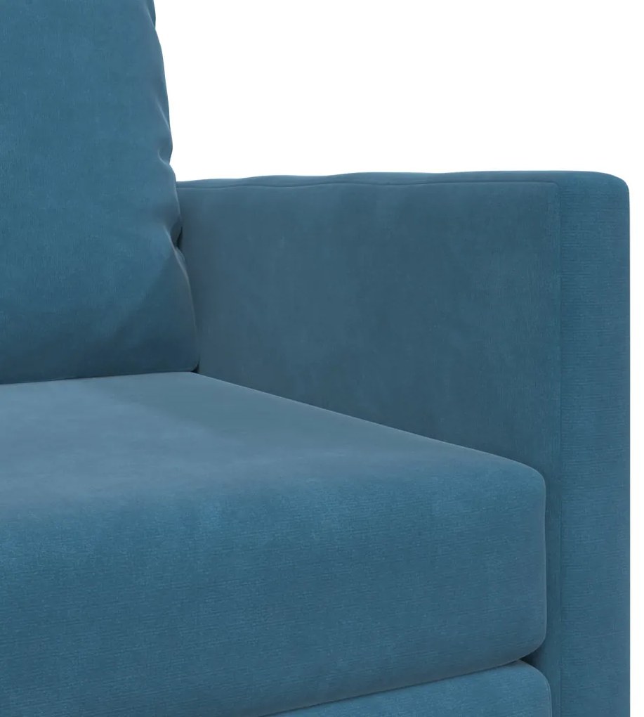2 az 1-ben Floor Sofa Bed Kék 74x77x81 cm Bársonyos