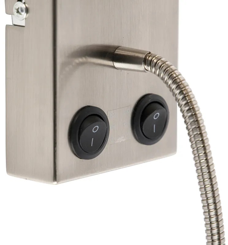 Modern fali lámpa acélból szürke pamut búrával - Stacca