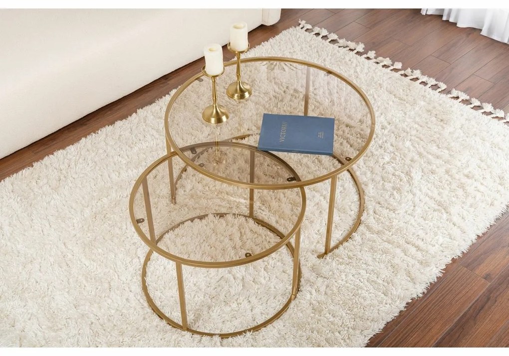 Aurum Gold and Bronze konferenciaasztal-készlet 80cm, 2 db