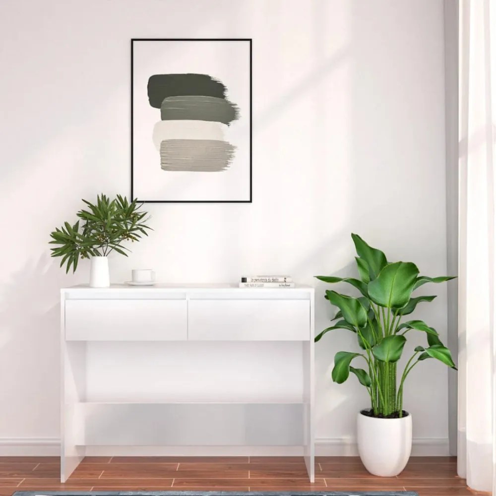 fehér szerelt fa tálalóasztal 100 x 35 x 76,5 cm