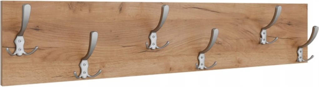 Loft akasztó 100cm Tölgy Craft Arany 6 fogantyú Szatén Modern Ruhatartó