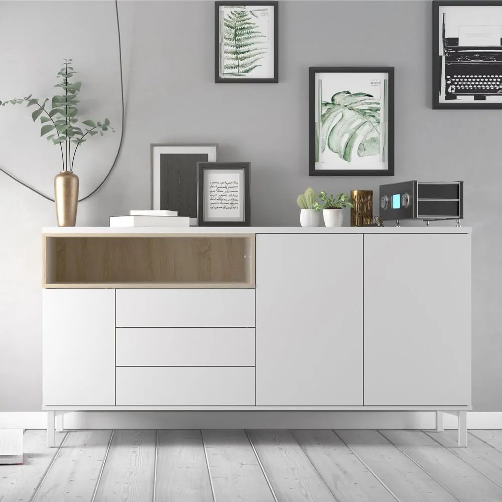 Fehér komód 176x90x49 cm Roomers – Tvilum