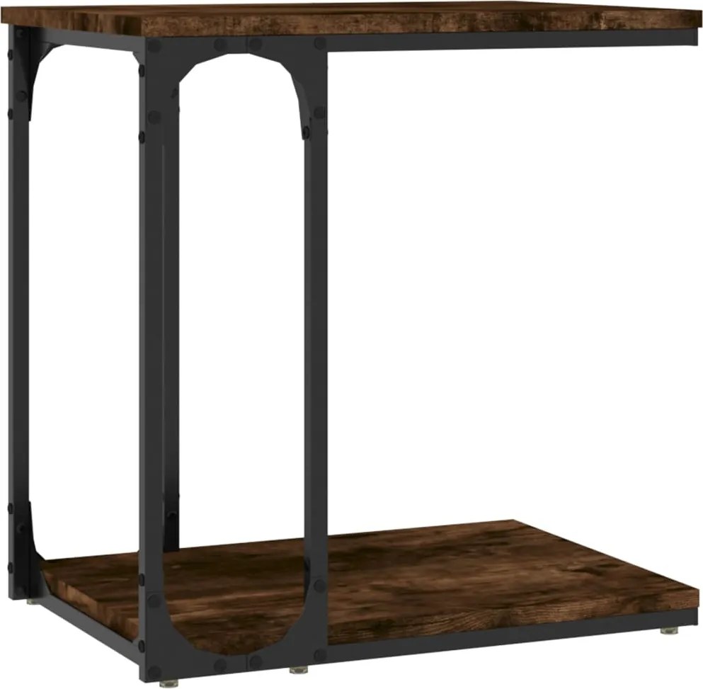 vidaXL füstös tölgy színű szerelt fa kisasztal 50 x 35 x 52 cm