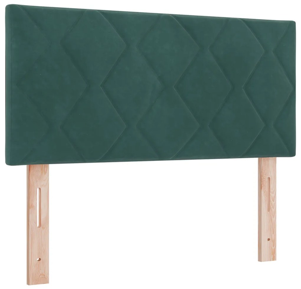 Boxspring Ágy Mattal Sötétzöld Kicsi Kétszemélyes Bársony