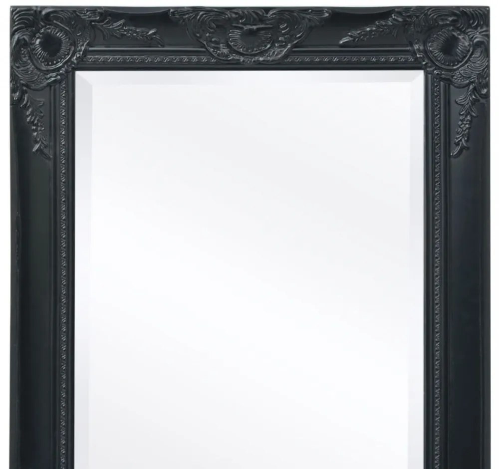 100x50 cm fekete barokk stílusú fali tükör