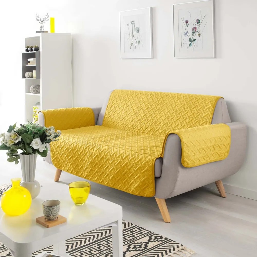 Sárga háromszemélyes védő kanapé huzat Lounge – douceur d'intérieur