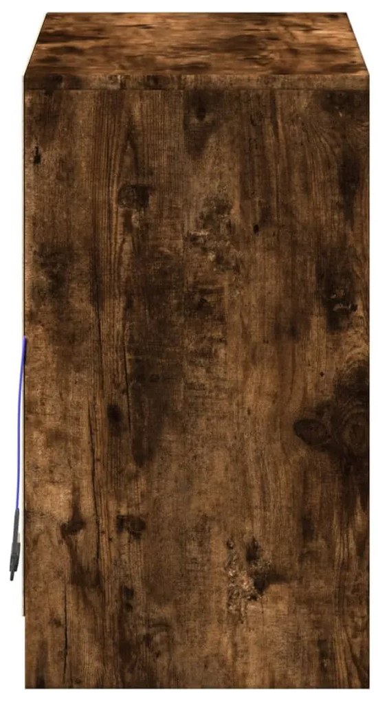 füstös tölgy szerelt fa tálalószekrény LED-del 72 x 34 x 61 cm