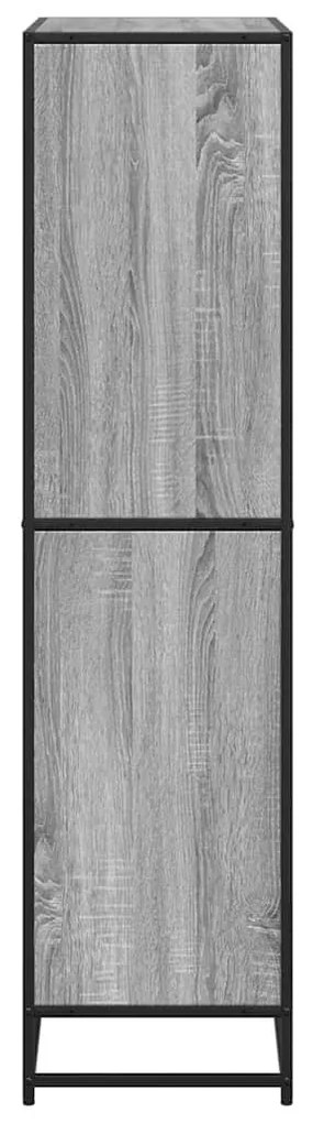 szürke sonoma színű szerelt fa könyvespolc 80,5 x 35 x 139 cm
