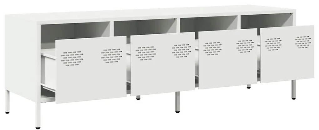 fehér hidegen hengerelt acél TV-szekrény 135 x 39 x 43,5 cm