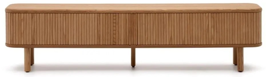 Natúr színű TV-állvány kőrisfa dekorral 200x50x40 cm Mailen – Kave Home