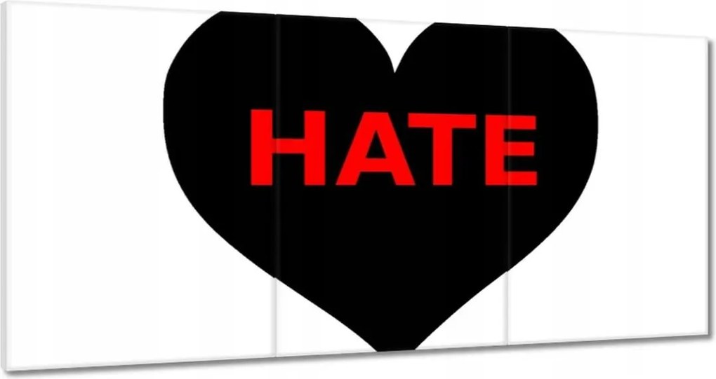 Vászonkép 180x90 Fekete szív Hate