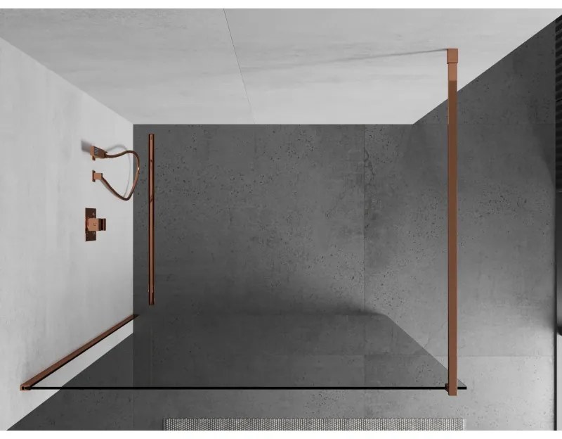 Mexen, Mexen Kioto zuhanyfal Walk-in 55 x 200 cm, átlátszó 8 mm, rózsaszín arany - 800-055-101-60-00