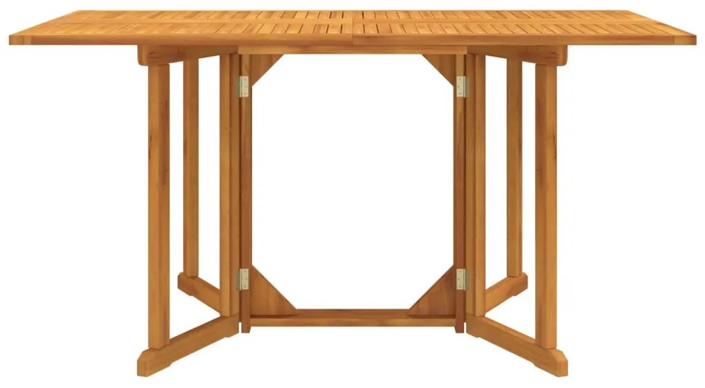 tömör tíkfa összecsukható pillangó kerti asztal 150x90x75 cm