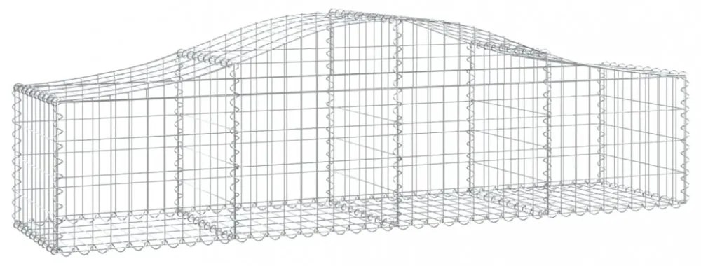3 db íves horganyzott vas gabion kosár 200x50x40/60 cm