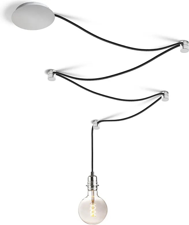 RENDL SPIDER I függesztő készlet fekete króm 230V LED E27 15W