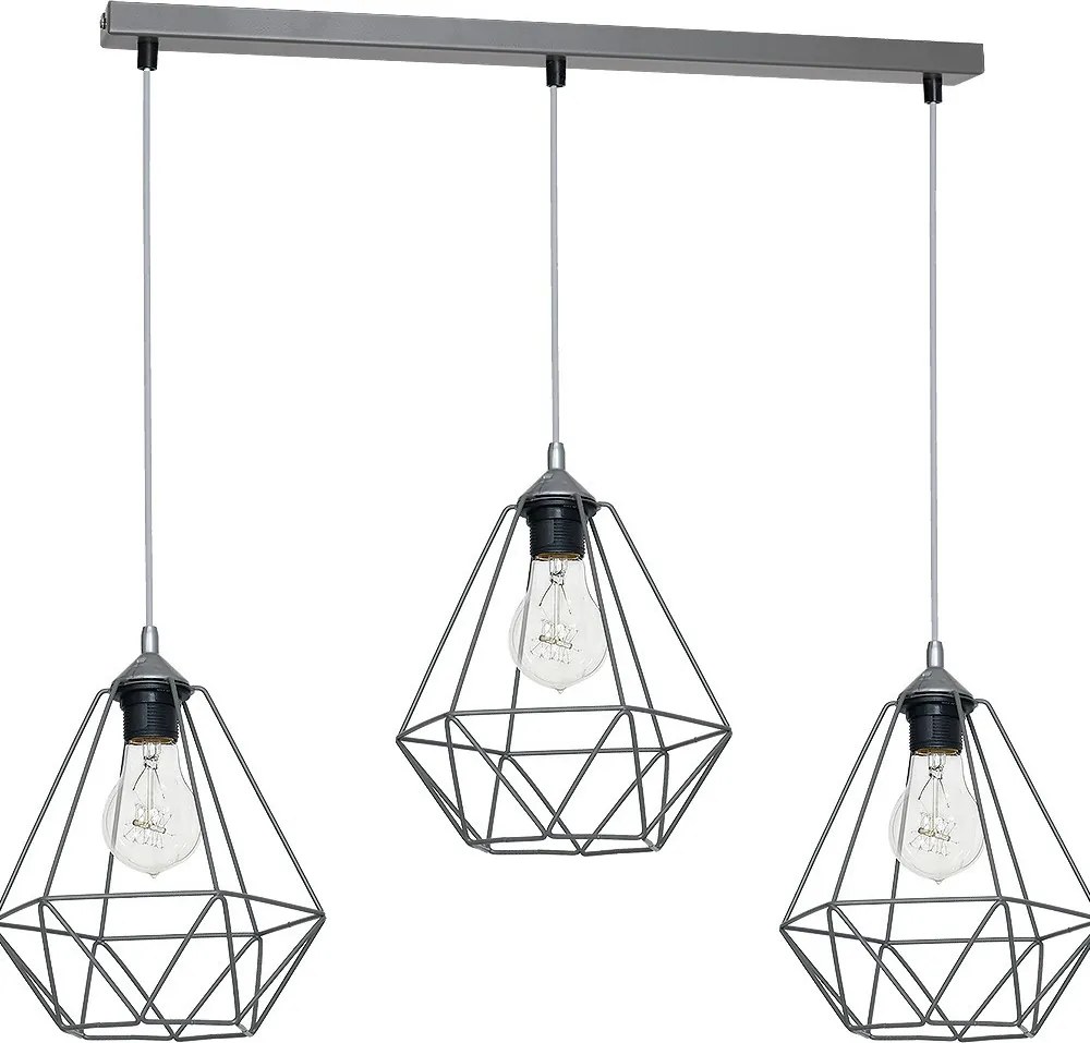 MILAGRO MLP7217 BASKET Többágú Függesztett Lámpa Szürke E27 IP20
