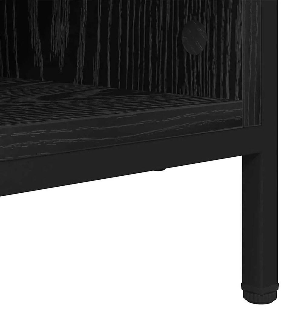 Cipőszekrény Fekete tölgy 131 x 35 x 50 cm Műszaki fa és vas