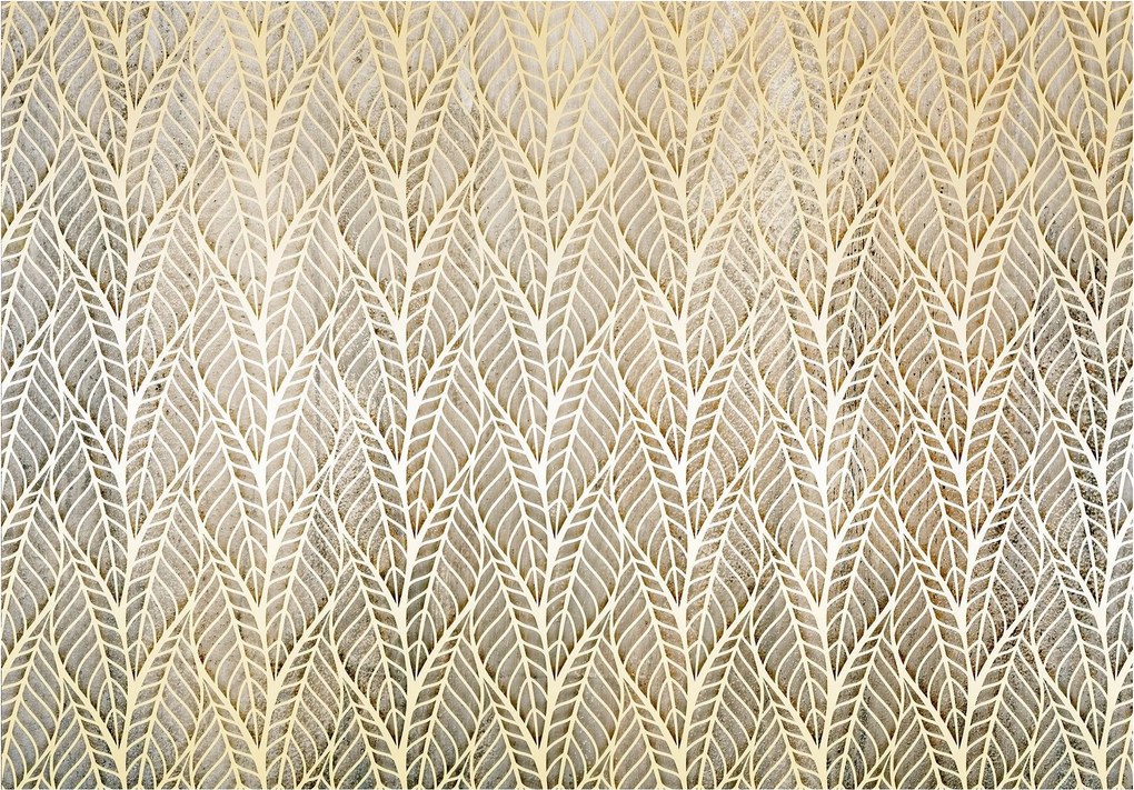 Fotótapéta flizelina Árnyék levelek áttört szimfónia elegancia 208x146 +ragasztó