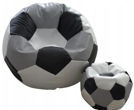 ÜLŐZSÁK XXXL FOCILABDA + LÁBTARTÓ 100X100X60CM FEHÉR-FEKETE – SZÜRKE