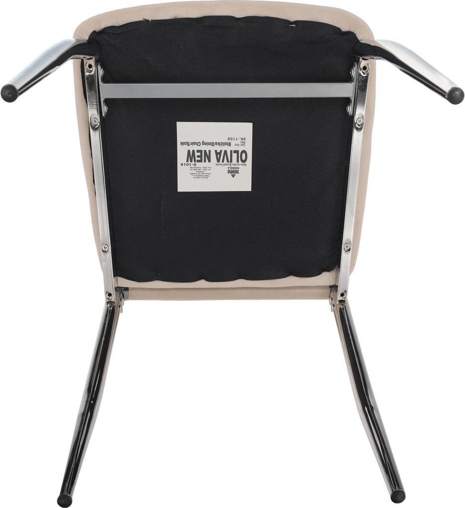 Étkezőszék, bézs Dulux Velvet szövet/króm, OLIVA NEW