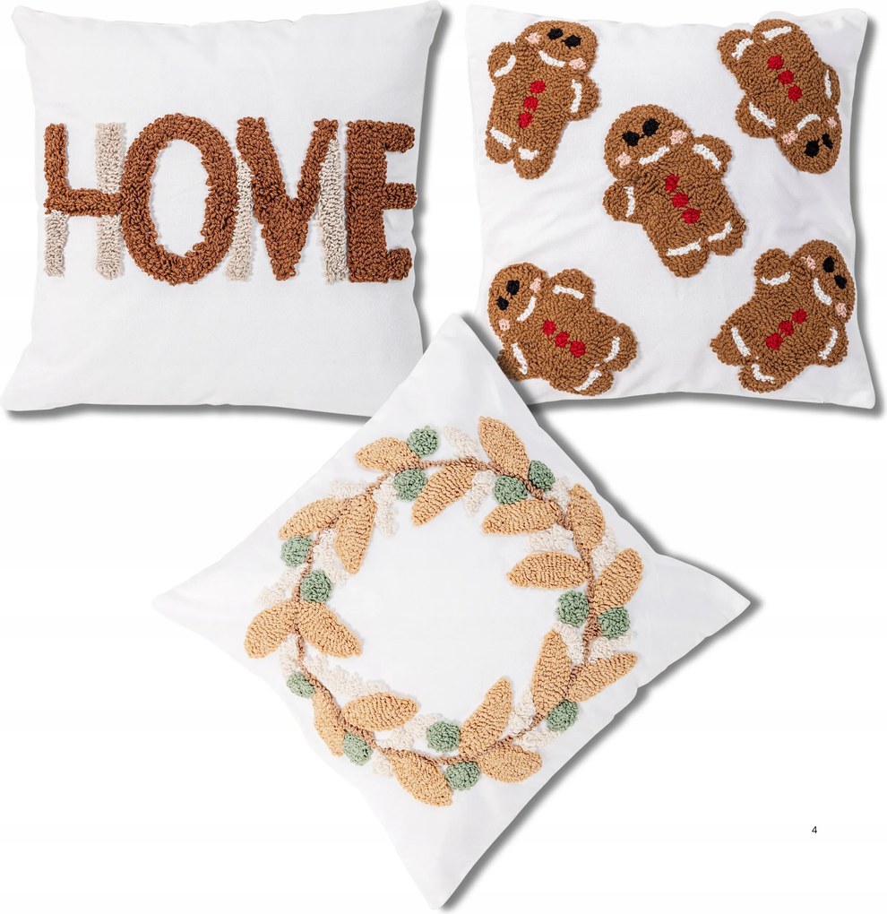 Karácsonyi Hímzett Díszpárnahuzat Ajándék 3 db-os csomag Moraj