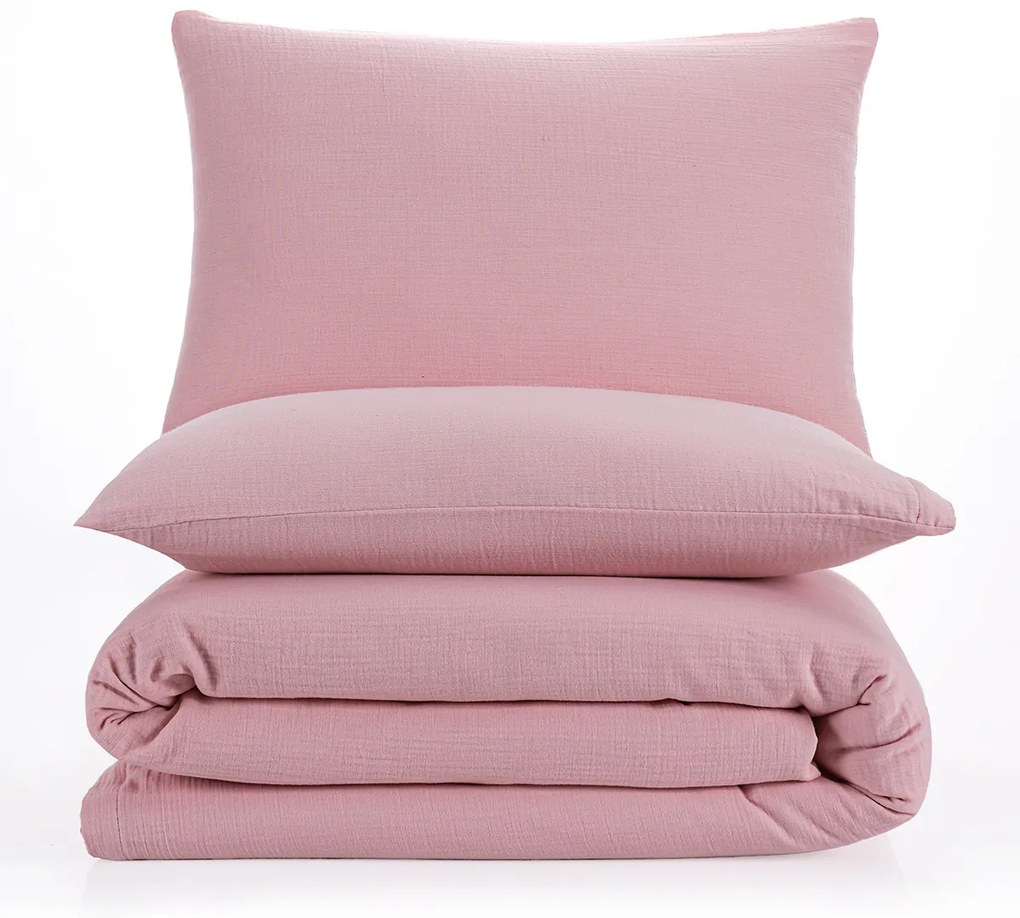 4Home Muszlin ágynemű Rosa, 140 x 220 cm, 70 x 90 cm