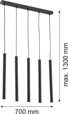 ARGON 2137 ETNA PLUS Hengeres Függesztett Lámpa Fekete Struktúra G9 IP20