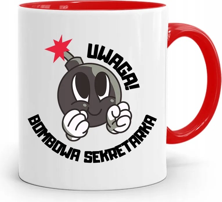 Piros Bögre Ajándék Bomba Titkárnőnek, fényképes nyomtatással