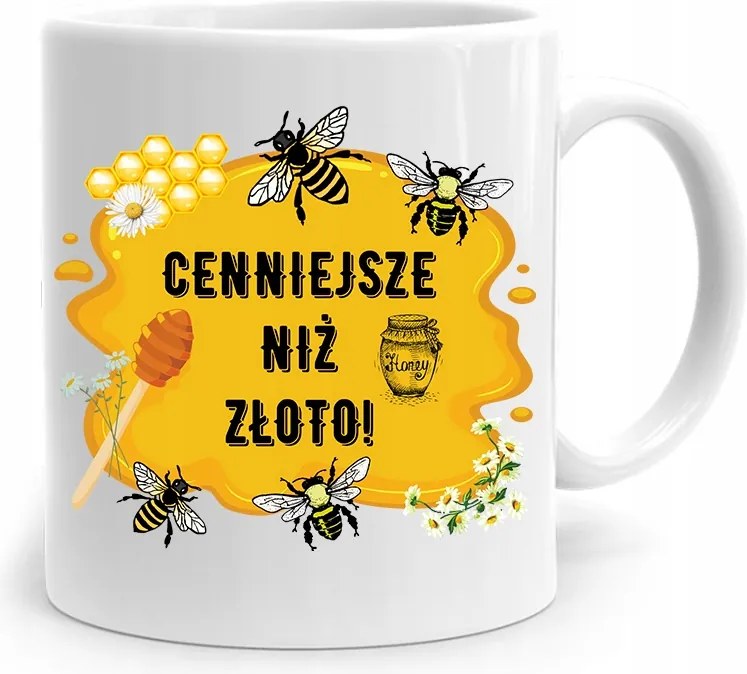 Ajándék Bögre Méhésznek Értékesebb, Mint Az Arany, fényképes nyomtatással