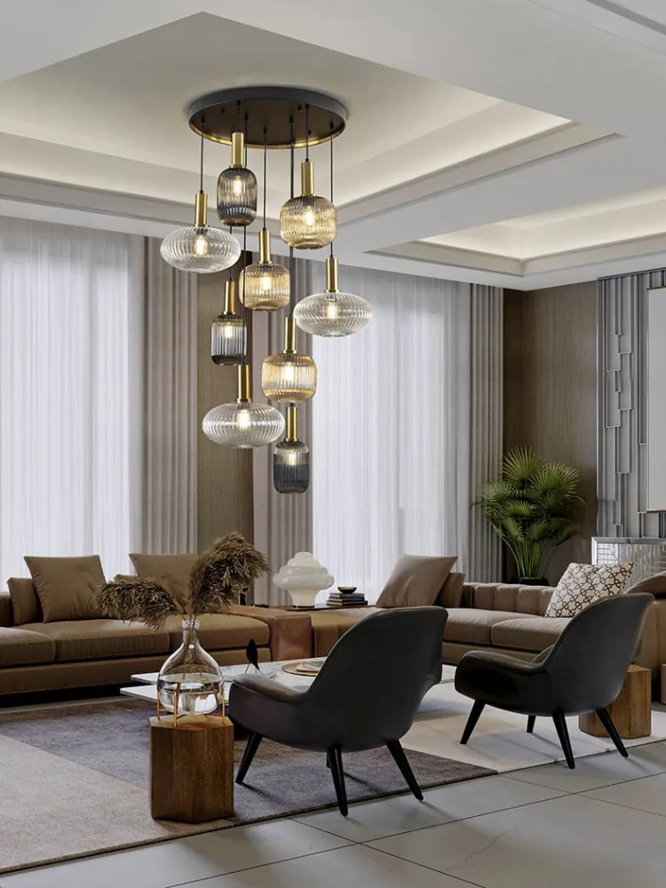 SCHULLER 225090 NORMA Bronz Színű Függeszték 9XE27 8W IP20