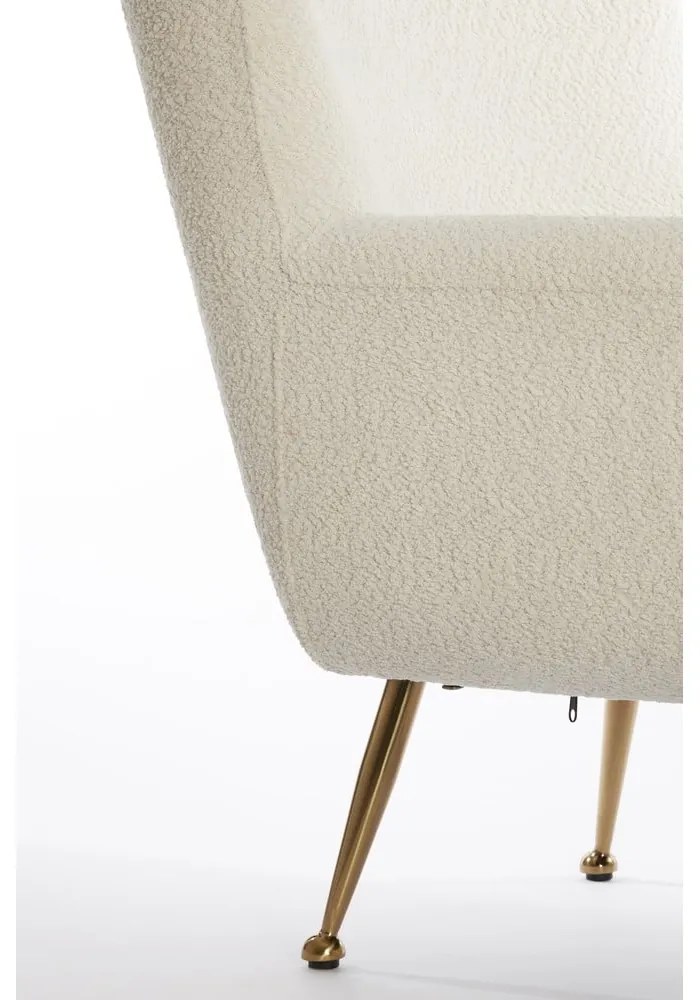 Krémszínű buklé fotel Vinstra – Light & Living