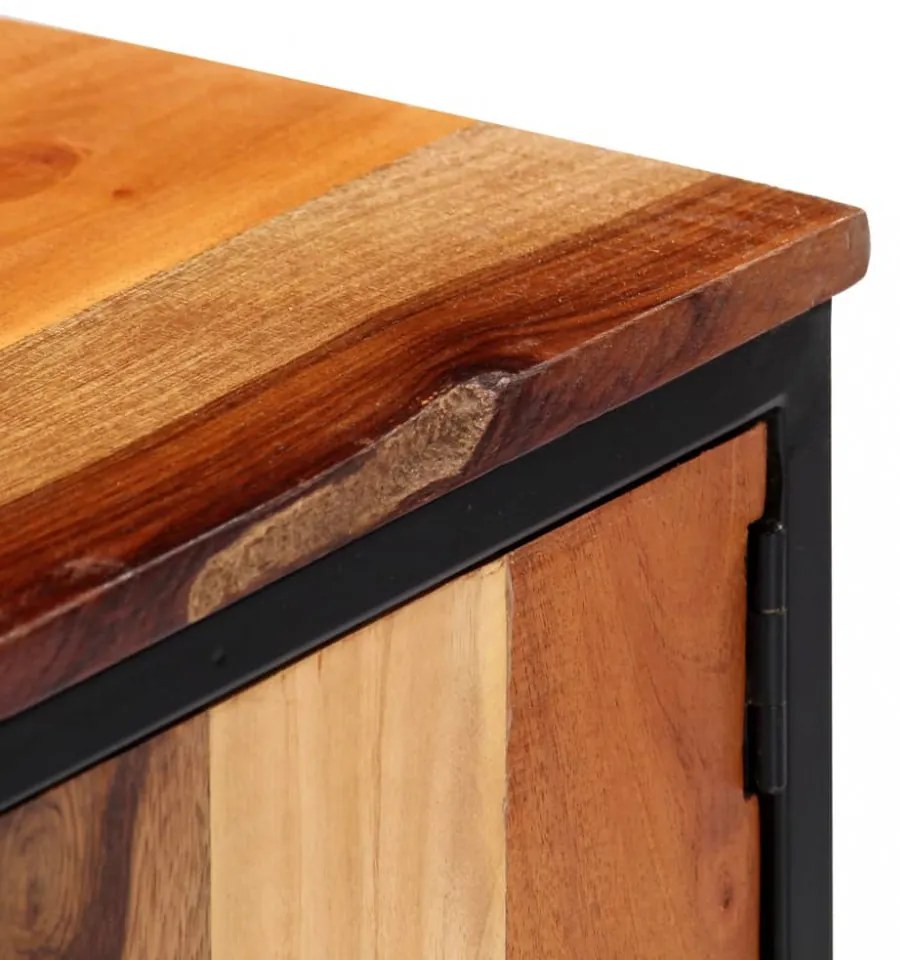 Elegáns Tömör Újrahasznosított Fa TV-szekrény – Századközepi Hangulatú HiFi-szekrény, Stabil Acélvázzal, Kézzel Készített Egyedi Bútordarab Otthonodba.