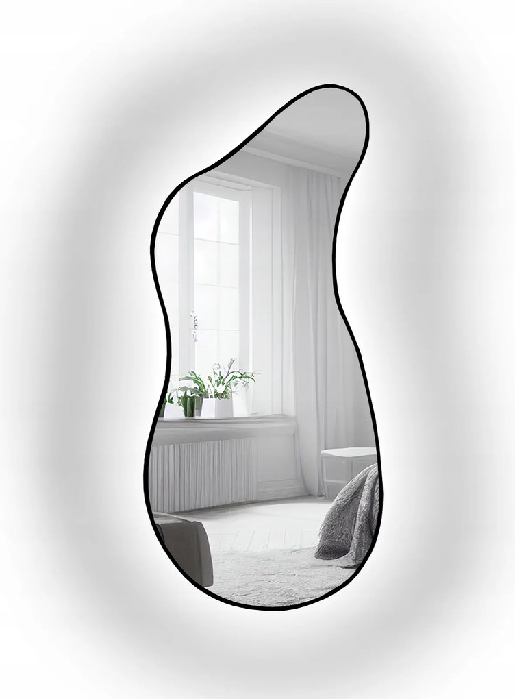 Angelit II szabálytalan tükör fekete keretben, Led háttérvilágítással 80x180