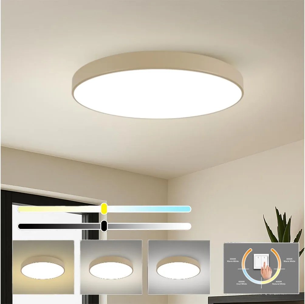 Brilagi-LED Mennyezeti lámpatest POOL LED/128W/230V 3000/4000/6000K átm. 100 cm bézs