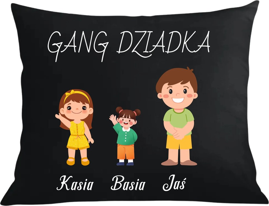 Párna párnahuzat Ajándék Nagypapának Nagypapa bandája Unokák nevei