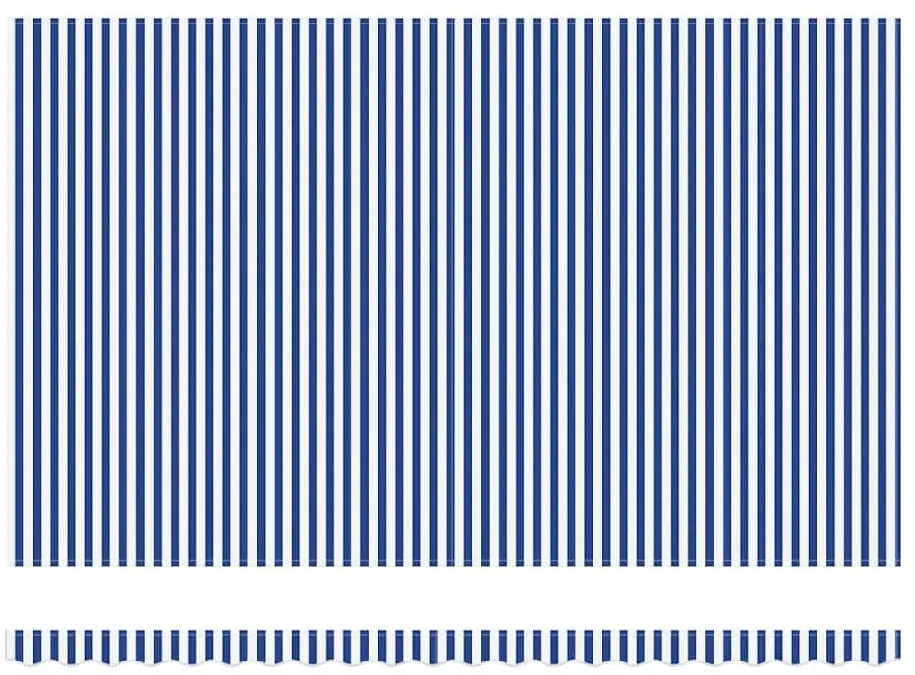 Behúzható napellenző Kék és fehér 5 x 3 m Szövet és fém