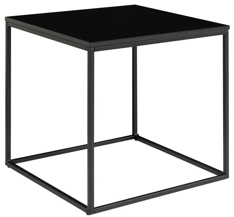 Vita dohányzóasztal fekete, fekete kerettel, 45x45x45 cm