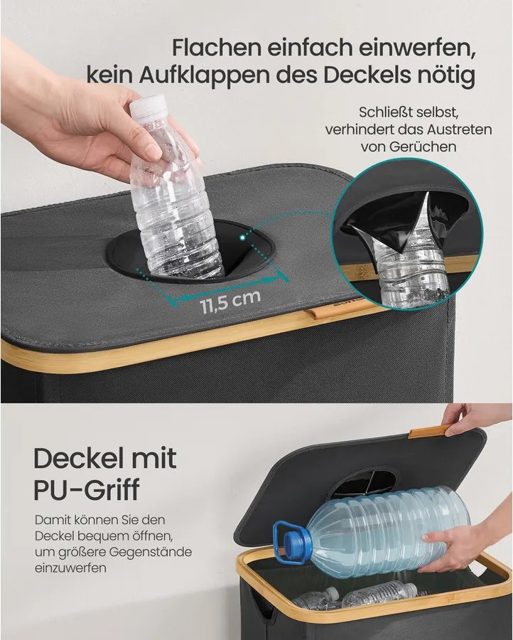 SONGMICS konyhai Palack gyűjtő, 100 literes, szürke