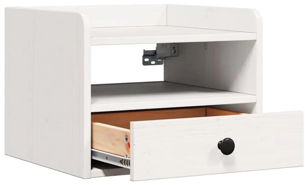 Éjjeli asztal 2 pcs Fehér 38 x 36 x 29.5 cm Tömör fenyőfa
