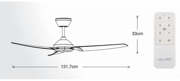 Lucci air 21616349 - Mennyezeti ventilátor POLIS IP55 fekete + távirányítás