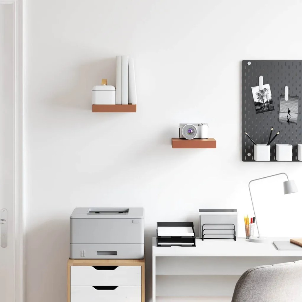 Falpolc Falra szerelhető 2 pcs Piros 23 x 23,5 x 4 cm Faanyag