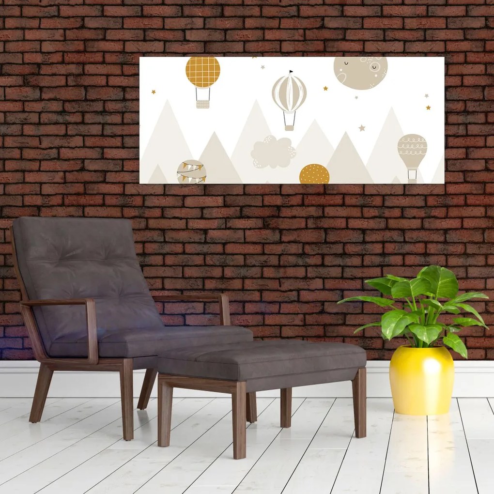 Kép - Repülő léggömbök (120x50 cm)