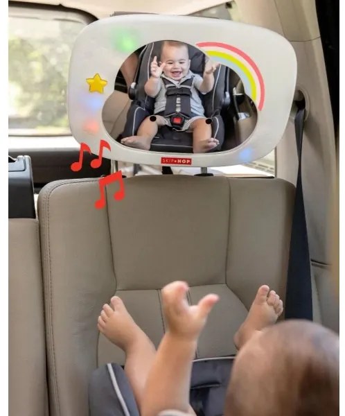 Skip Hop - Gyermek autó visszapillantó tükör LINING CLOUD 3xAA