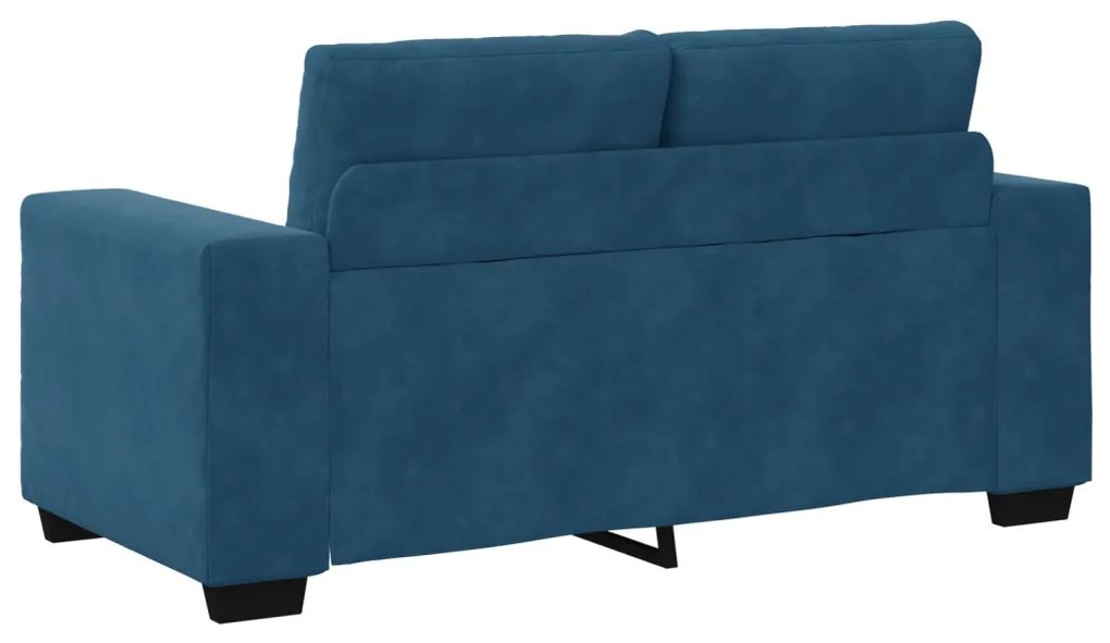 vidaXL Kanapé 3 pcs Kék Lábbal kevert anyag