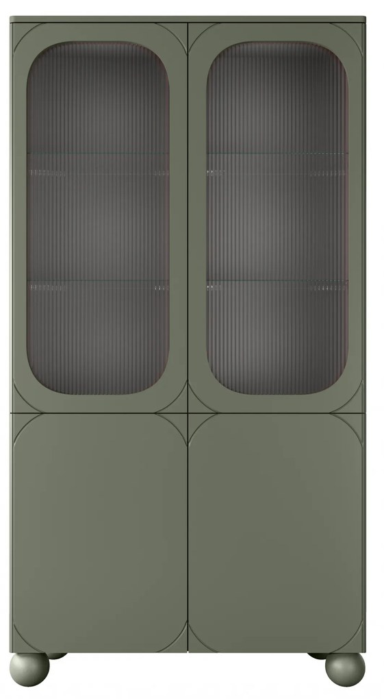 Sonatia II két ajtós vitrin - 100 cm - olajbogyó színű