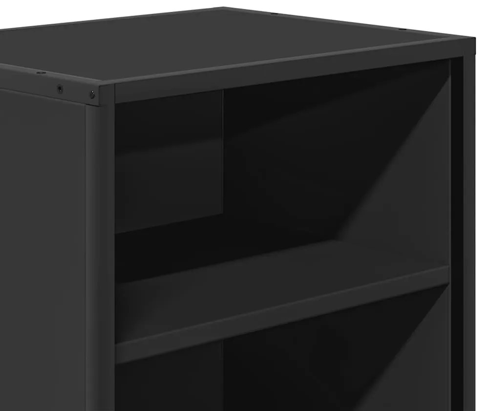 éjjeliszekrények 2 db Fekete 40x31x50 cm Méretezett fa és fém