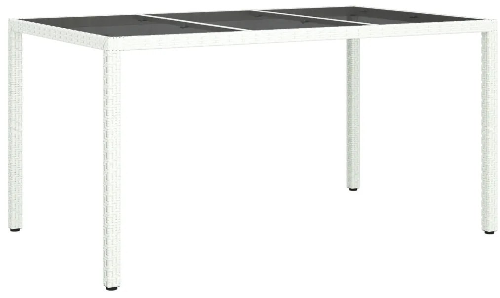 Kert Étkezőasztal Fehér 150x90x75 cm Polirattan