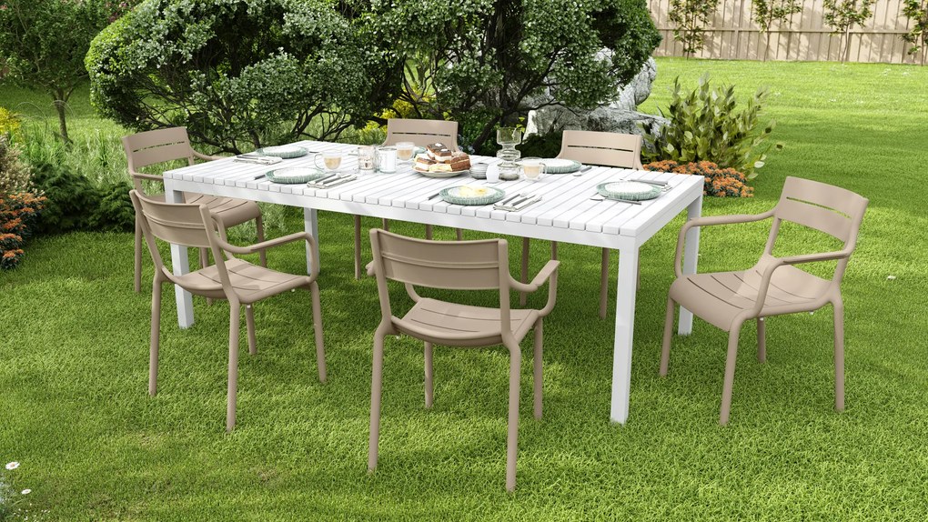 MAZZONI EXPORT LUSSO Beige - MODERN SZÉK KONYHÁBA KERTBE KÁVÉZÓBA (RAKÁSOLHATÓ)